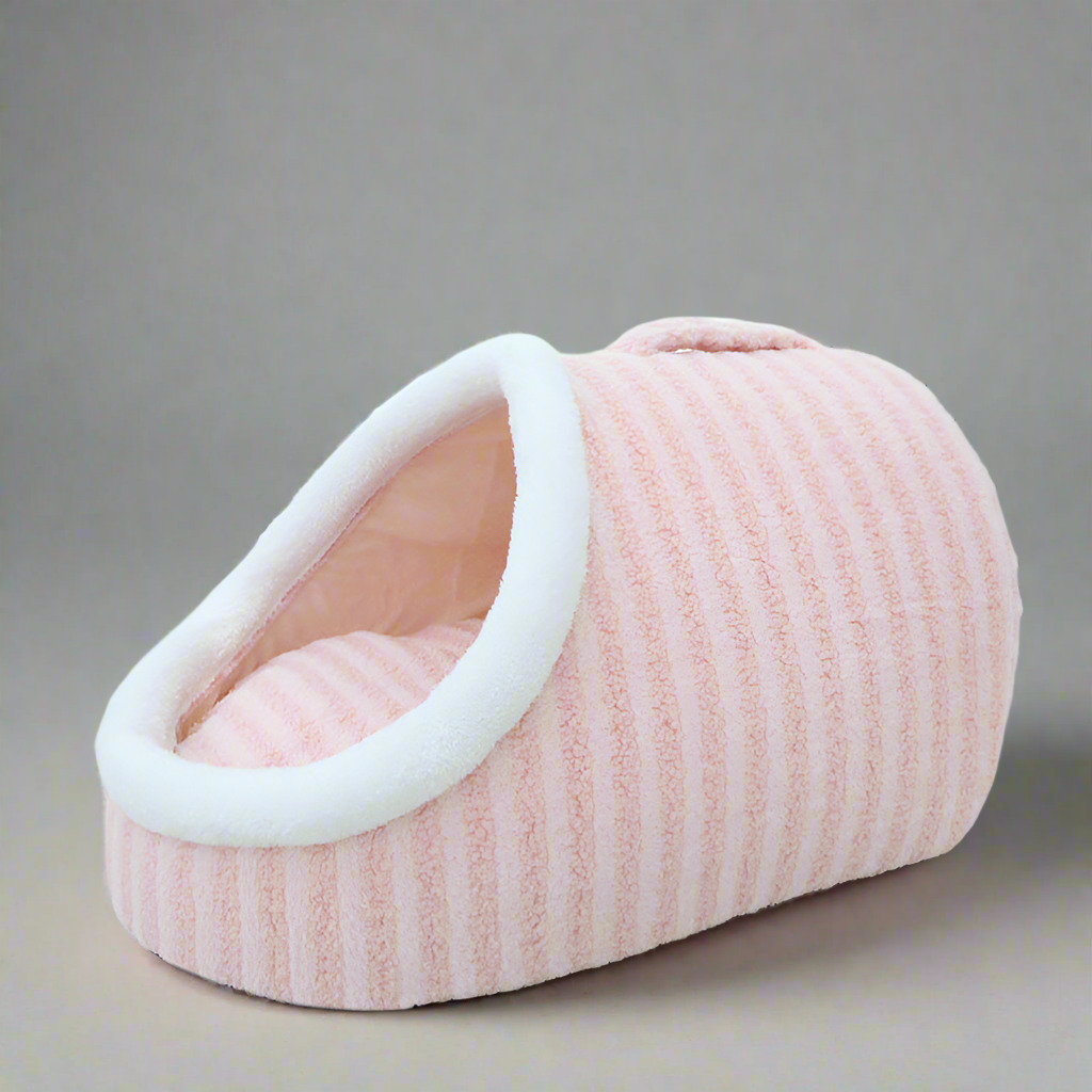 Cuccia a ciabatta per animali domestici in caldo e morbido tessuto a colori pastello