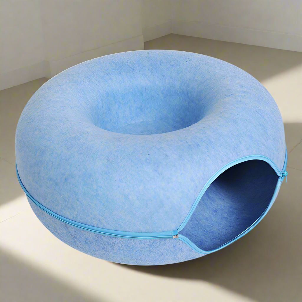 Tunnel rotondo per gatti n feltro di lana smontabile e lavabile