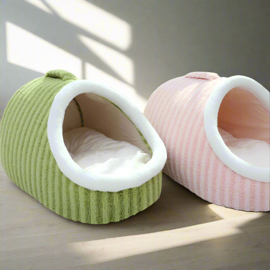 Cuccia a ciabatta per animali domestici in caldo e morbido tessuto a colori pastello